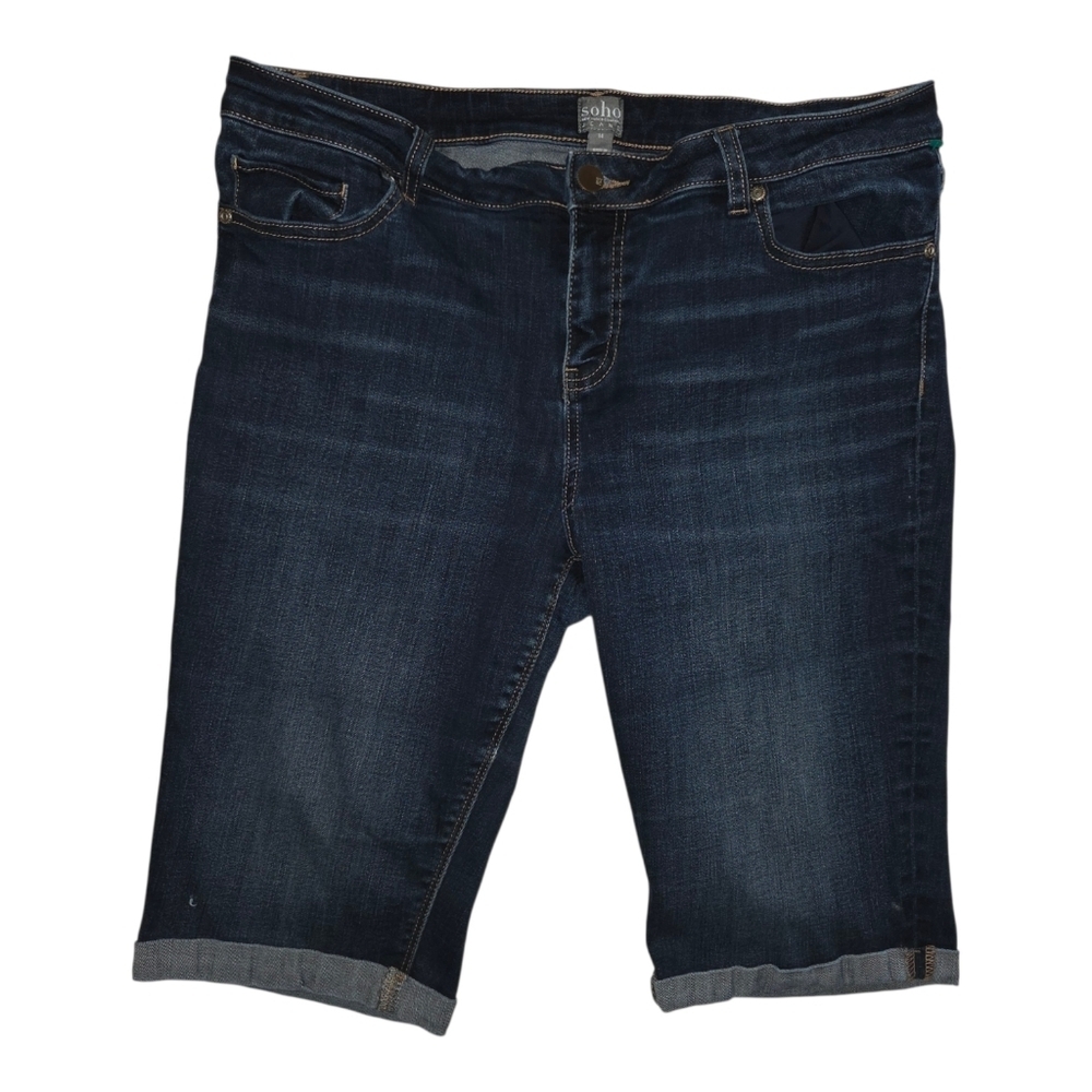 New York & Company Dark Blue Denim Jean Shorts